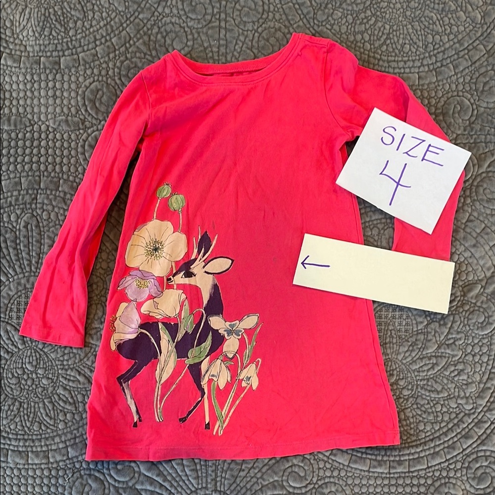 Tea Collection Pink Floral Long Sleeve Dress